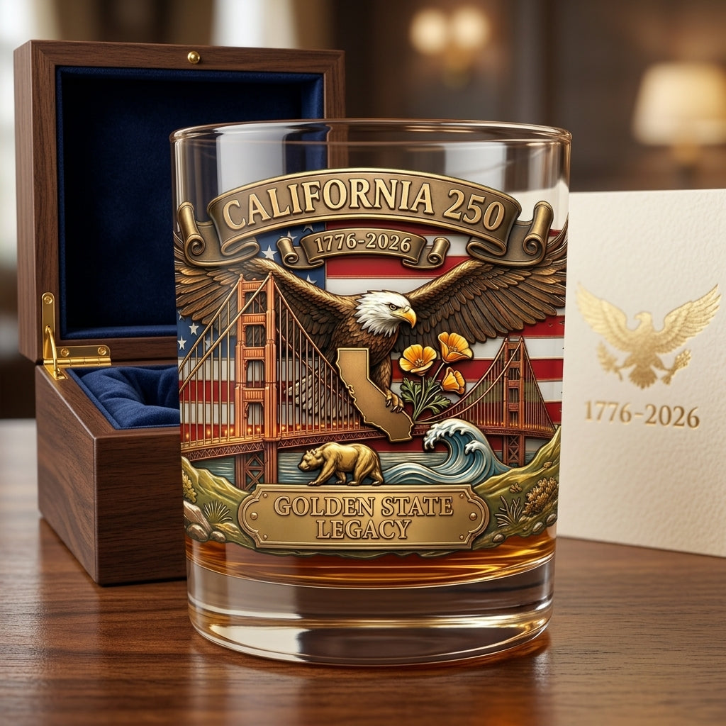 United States 250th Anniversary Whiskey Glass - California