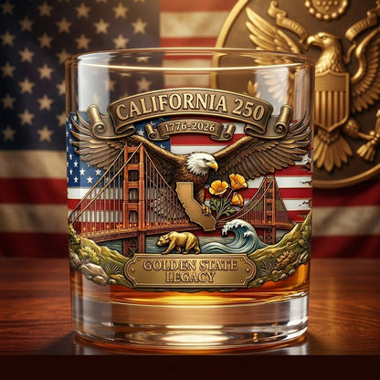 United States 250th Anniversary Whiskey Glass - California
