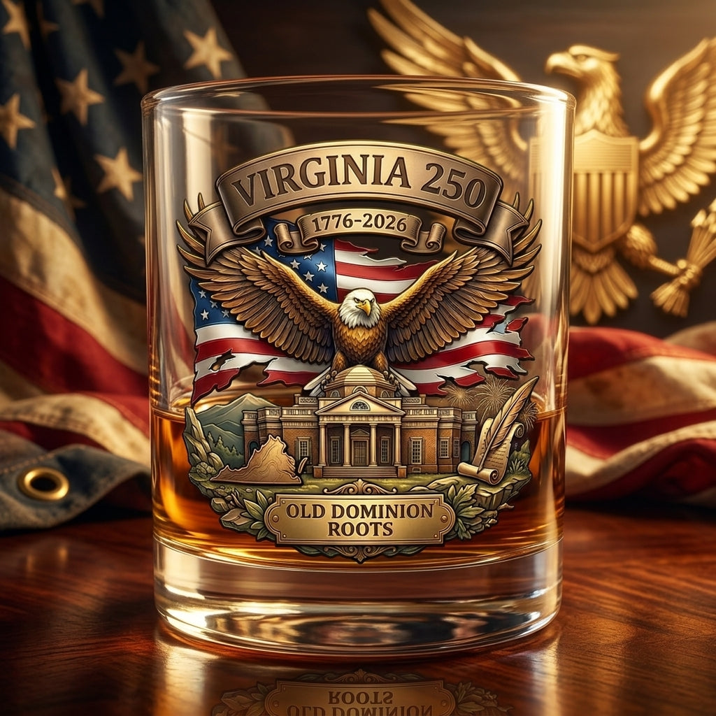 United States 250th Anniversary Whiskey Glass - Virginia