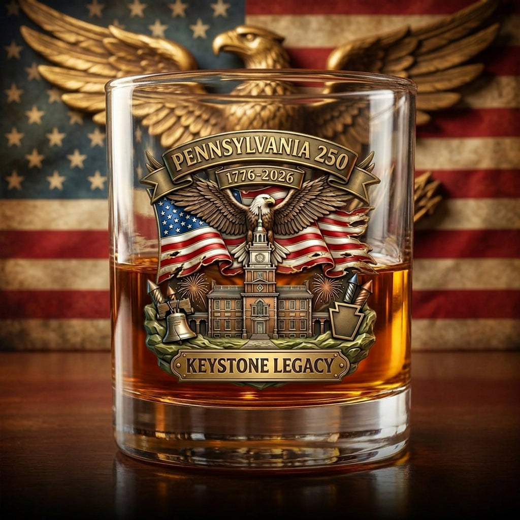 United States 250th Anniversary Whiskey Glass - Pennsylvania
