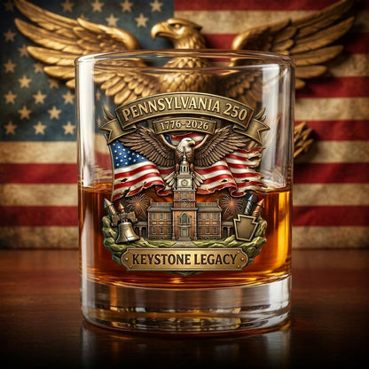 United States 250th Anniversary Whiskey Glass - Pennsylvania
