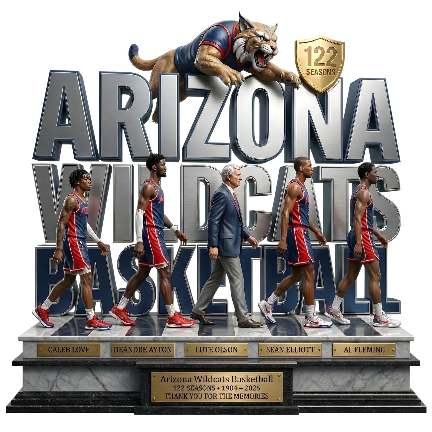 Arizona Basketball Team - Acrylic Plaque Classic Fan Gift