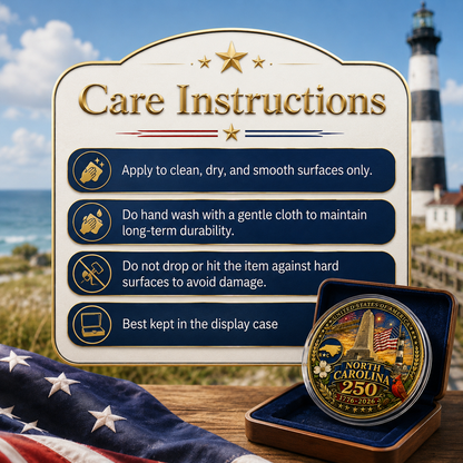 North Carolina Proud 250th Anniversary Coin – America 1776–2026 Gift for Proud Carolinians