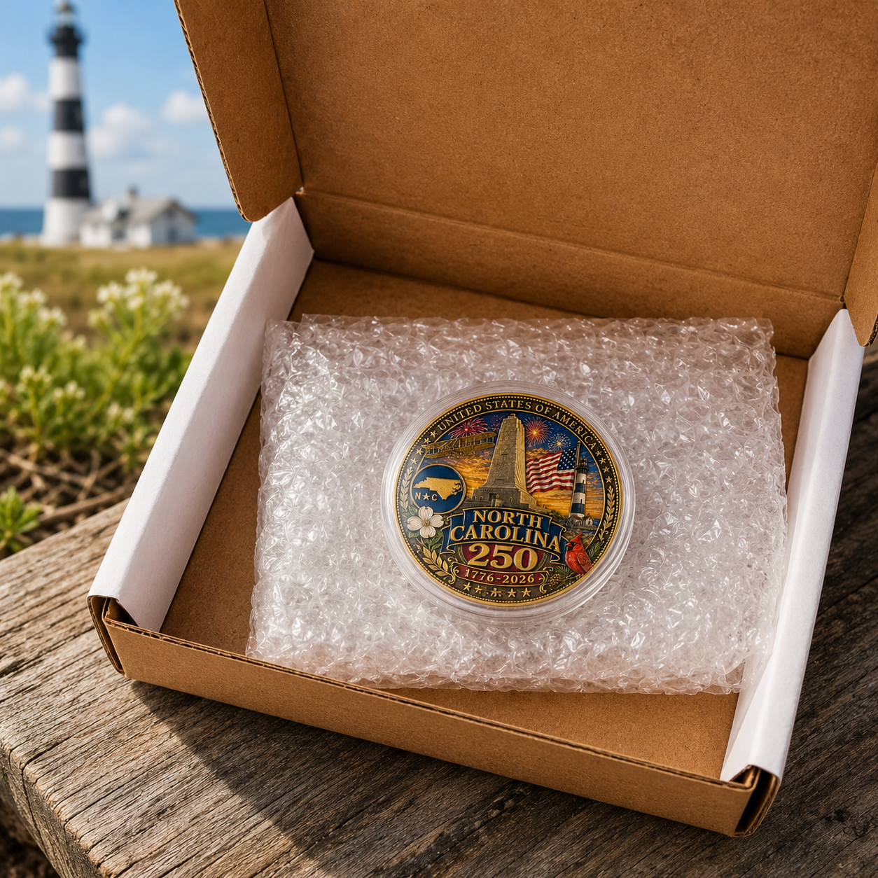 North Carolina Proud 250th Anniversary Coin – America 1776–2026 Gift for Proud Carolinians