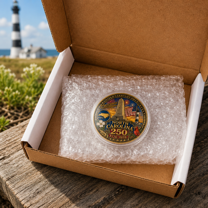 North Carolina Proud 250th Anniversary Coin – America 1776–2026 Gift for Proud Carolinians