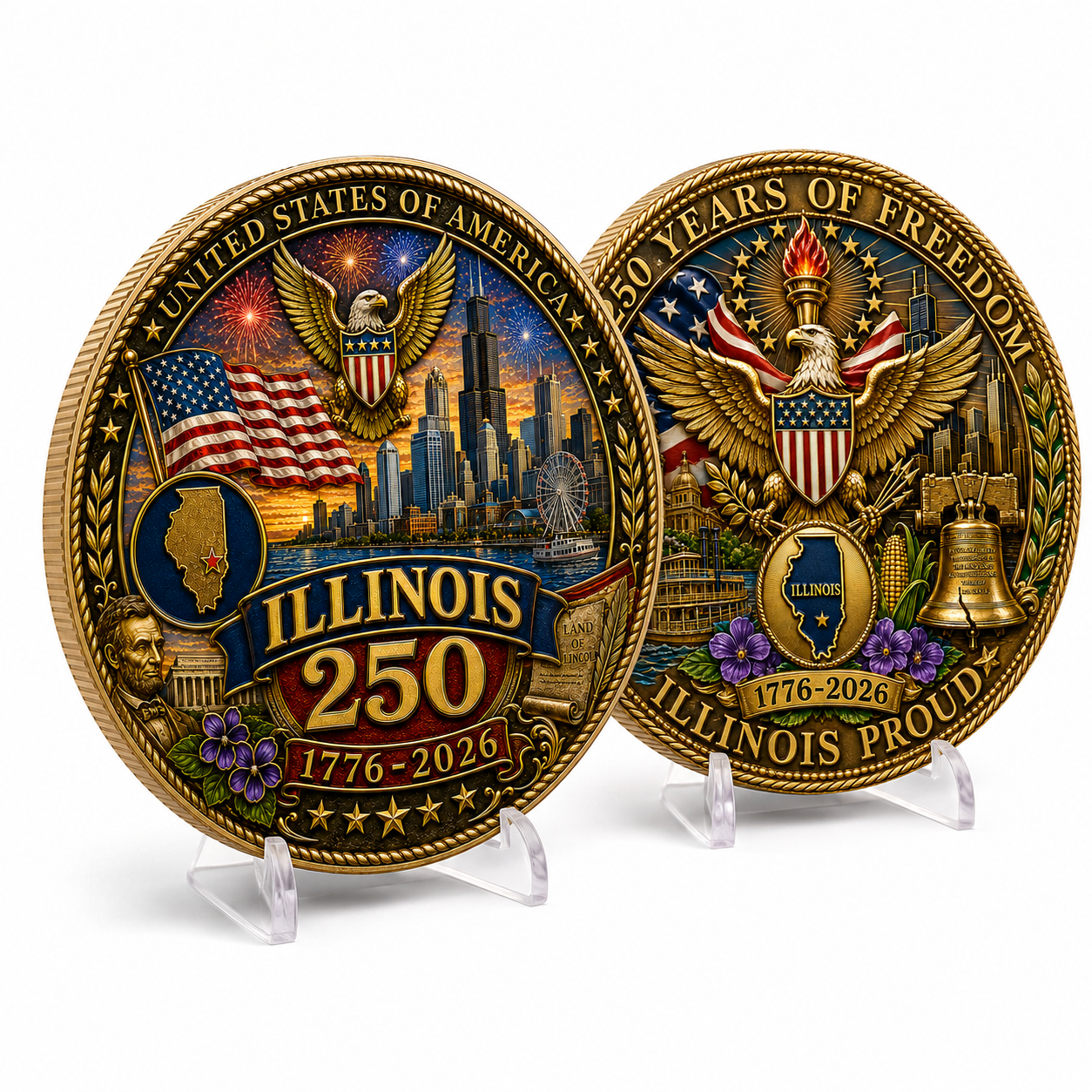 United States 250th Anniversary Coin-Illinois