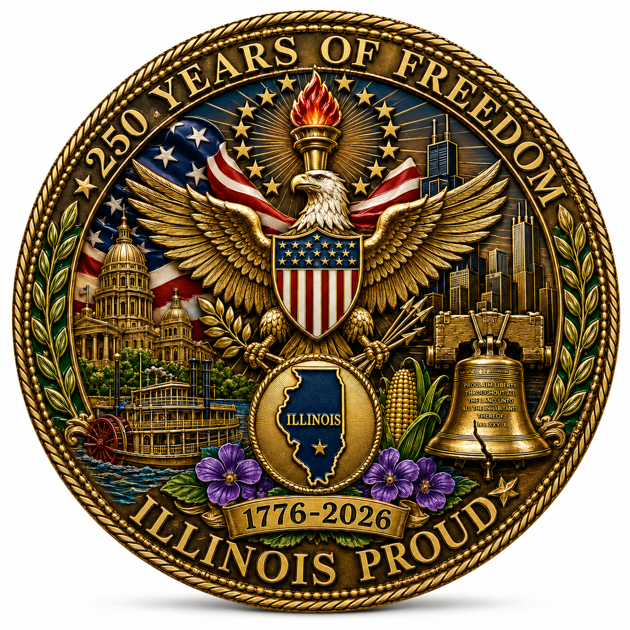 United States 250th Anniversary Coin-Illinois