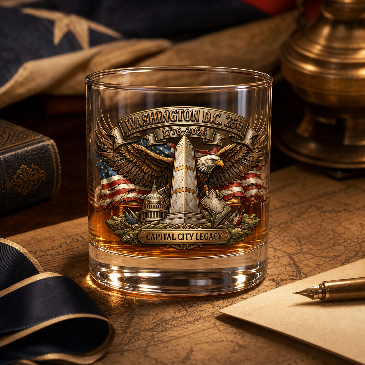 United States 250th Anniversary Whiskey Glass