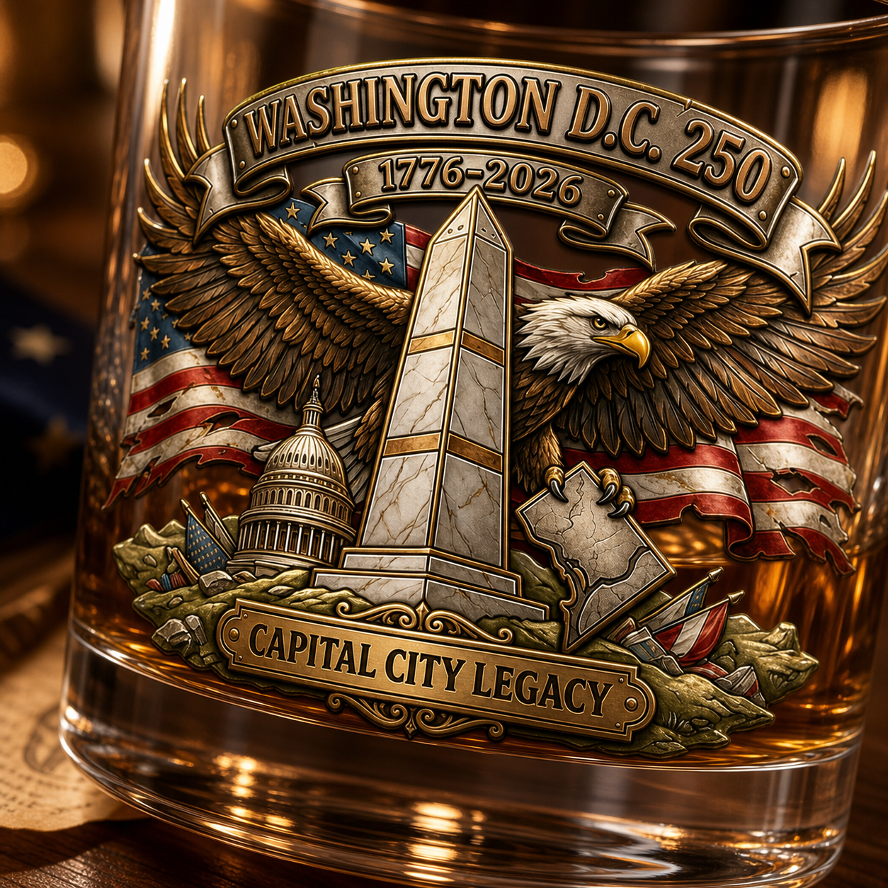 United States 250th Anniversary Whiskey Glass
