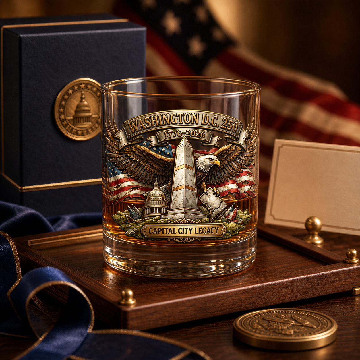 United States 250th Anniversary Whiskey Glass