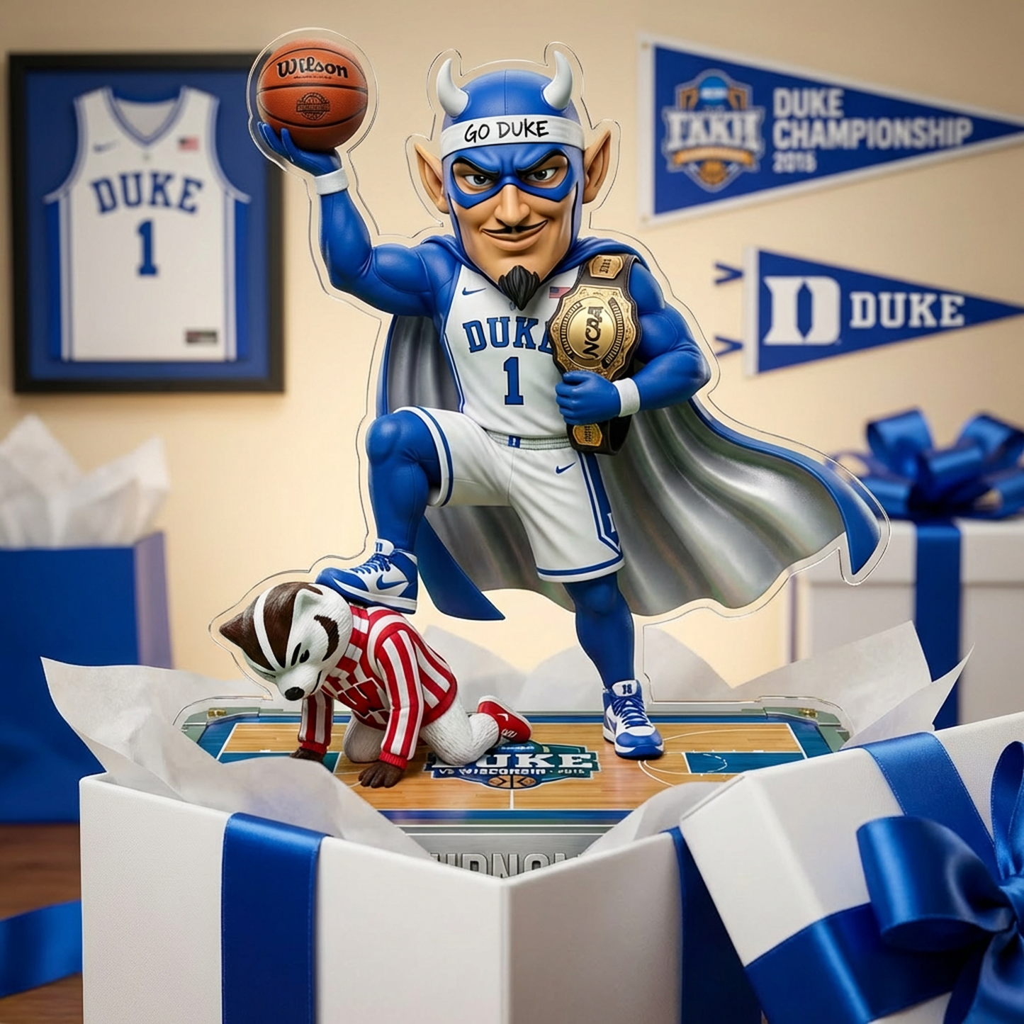Blue Devils- Shape Acrylic Plaque  Fan Gift