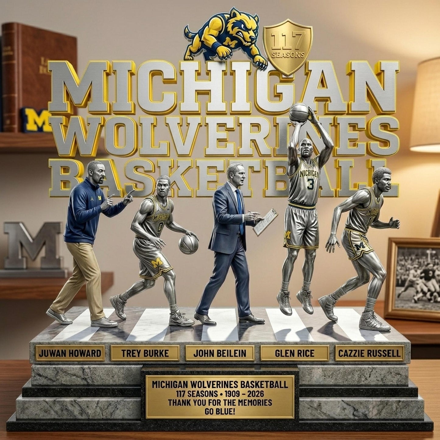 Michigan Basketball V - Acrylic Plaque Classic Fan Gift