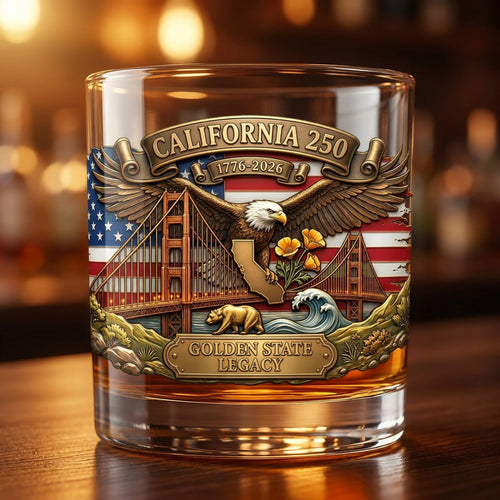 United States 250th Anniversary Whiskey Glass - California