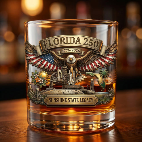 United States 250th Anniversary Whiskey Glass - Florida