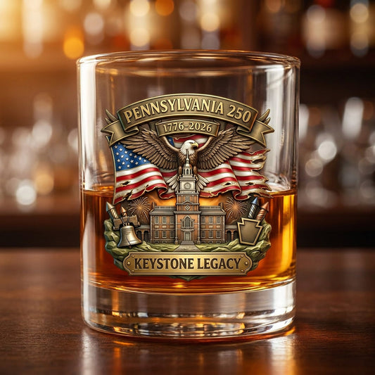 United States 250th Anniversary Whiskey Glass - Pennsylvania