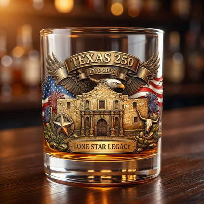 United States 250th Anniversary Whiskey Glass - Texans