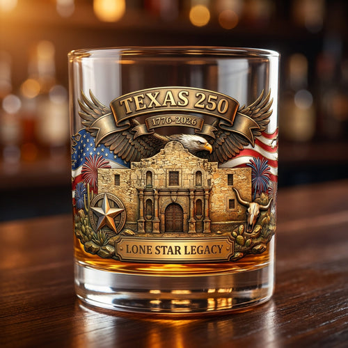 United States 250th Anniversary Whiskey Glass - Texans